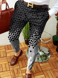 Summer Casual Long Pant Streetwear 2021 Spring Fashion Plaid Printed Pencil Pants For Mens Vintage Mid Waist Button