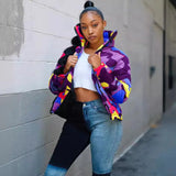 Women's New Men And Women Can Wear Color Camouflage Printing Bread Clothing Cotton-Padded Jacket-Outfit