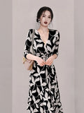 Tice Skirt V-Neck Waist One-Style Maternity Dress Shows Absin And Hip Temperament Beach Wrap