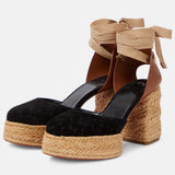 Lady Cl Red Bottom Porch Sandals High Heel Thick Base Anti-Slip Waterproof Table Height Showing Thin Velvet Face