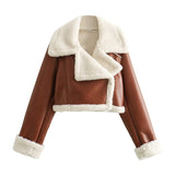 New Women's Collar Fur All-In-One Double-Sided Short Jacket