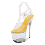 Zingj Model Walk Show Female Shoes Hate Sky High 17Cm Cm Ultra High Heel Transparent Crystal