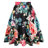 Dot 50s Vintage Woman Tunic Skirt High Waist Pleated Midi Retro Clothing Summer Audrey Hepburn Chic Swing Beach