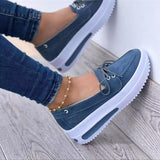 New Thick-Soled Round Head With One-Legged Pedal Lef Shoes Large-Size Women's Casual Single