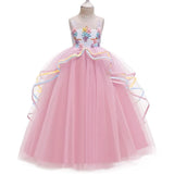 Unicorn Dress for Girls Flower Appliques Ball Gown Little Girl Princess Dresses Elegant Party Costumes Children