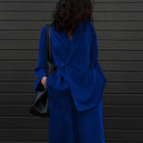 Streetwear Jacket Suits Autumn Long Sleeve Lapel Cardigan + Loose Draped Pants Women Sexy Deep V Button-up Two Piece