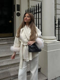 Autumn Fashion New Women's Long-Sleeved Coat Waist Tie Temperament