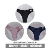 3PCS/Set Women's Panties Cotton Brazilian Underwear Women Sexy V Waist Women's Thong Female Underpants Intimate