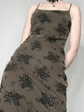Halloween Double Layered Floral Slip Maxi Dress- Outfit