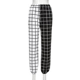 Cargo Pant For Women Loose Hight Waist Plaid Jogging Trousers Sporty Pants Elasticity Sportpants