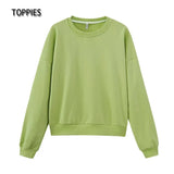 2021 Green Sweatshirts sudaderas Pull femme Harajuku Candy Color Terry Hoodies Female