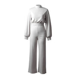 Sexy Wide-leg Summer Solid Color Turtleneck Backless Long