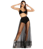 Perspective Of Women's Nightclub Pleated Skirt Lace Sparkling Net Gauze Hip Skirt High Waist Half
