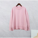 Zingj Selling Winter 2024 New Pink Sweet Round Collar Mantle Sweater-Outfit