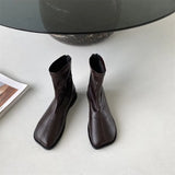 Boots Martin Boots Female British Wind Spring And Autumn Single Boots 2025 New Square Head Flat Bottom Show Thin Chelsea Ankle