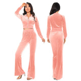Women's Autumn 2023 New Women's Suit Leisure Fashion Velvet Cardigan Slim Two-Piece