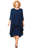 Shipping Mother of The Bride Dresses 2021 Chiffon Plus Size Long Sleeve Party Gown robe de soire de