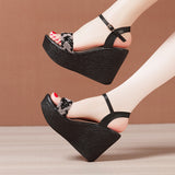 Word With Ultra-High Heel Sandals For Women In 2023, The New Fashionable Thick-Soled Waterproof Table Open Toe Size