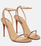 Rivet Sandals French Word With Sandals Famous Temperament Temperament Red Bottom Ultra-High Heel Toe
