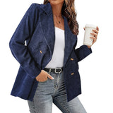 Jacket Sexy V Neck Small Suit Jacket Autumn New Women blazer Slim Solid Color Long Sleeves Coat Elegant Office Lady