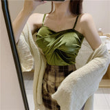 New Velvet Women Sexy Camisole Cross Beautiful Top Multicolor Adjusted Top Fashion Bralette