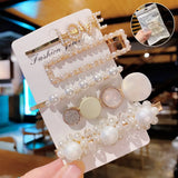 Handmade Pearls Hair Clips Pin For Women Fashion Geometric Flower Barrettes Headwear Girls Sweet Hairpins Hair
