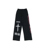 Punk Hippie Wide Leg Pants Women Gothic Harajuku Streetwear Anime Street Style Mall Goth Black Print Trousers Hip