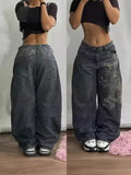Sales Of New Loose Jeans Embroidered Hip Hop Casual Jeans High Street Men's High Waist Hip