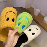 Womens Slippers Smile Face Indoor Comfy Sole 3 Colors Soft Cotton Plush Flat Slippers Zapato de Mujer Couple