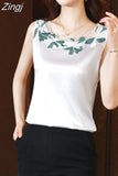 Womens Tops Satin Blouses for Women Women's Vest Lace Sleeveless Tank Top Floral Elegant Blouse Silk Women Clothing Ladies