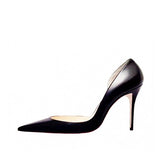 Black Matte High Heels Shoes Woman Pumps 12cm Tacones Pointed Toe Stilettos Sexy Deep Cleavage Wedding QKOU012