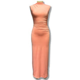 Women's Dress 2025 New Solid Color Long Dress Sleeveless Collar Temperament Casual Coat Dress