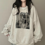 Vintage Print Oversized HoodieOutfit