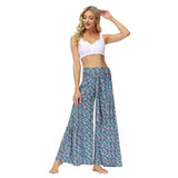 New Boho Print High Waist Belted Beachwear Loose Pants Summer Vacation Women Clothing Beach Wear Swim Suit Cover Up