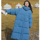 Real Shoot New Cotton-Padded Clothes In Winter Long Over The Knee Down Cotton Jacket Korean Version Loose And Thick Hooded Cotton-Padded Jacket Coat-Outfit