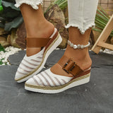Women's Sandals 2025 Summer New Flat Bottom Slope And Pointed Casual Women's Cool Slippers