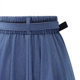 Retro Denim Midi Skirts For Women Clothes Streetwear Ladies Midi Skirts Jeans Casual High Waist A Line Women