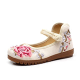 Zingj Shoes Beef Tendon Bottom Loose Fat Feet Large Size Women's Shoes Middle-Aged And Elderly Mother Shoes Embroidered Cloth Shoes Single