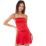 Rayon Suspender Dresses For Women Summer Sexy Backless Party Club Mini Slit Dress Adjustable