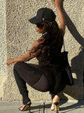 Leggings Simenual Tank Top See Through Matching Sets Women's Pants Outfits Casual Sportswear Skinny Slim 2 Piece