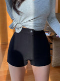 Autumn Black Female Simple Women's High Waist Hip-lifting Tight booty Shorts 2022 korea mini short feminino korean