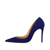 toe 10cm 12cm stiletto heels dress pumps shallow slip-on Tibetan blue banquet work concise women shoes RM002