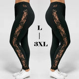 Size Sexy Women Holllow Out Lace Leggings Sexy High Waist Bandage Pants Insert Sheer Leggings Viscose
