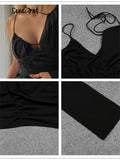 Irregular One Shoulder Strap Dress Design Off-Shoulder Long Sleeve Bodycon Dresses For Women Sexy Club Party Mini