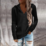 Zingj Winter New Stripe Casual Hoodie Loose Sweater Open Collar Long Sleeve Sweater Woman-Outfit