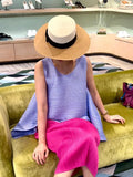 Folded Women's Summer Solid Color Top Sleeker-Less Collar Fashion Loose Daily Simple Wear Commuting