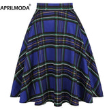 Autumn Pleated Skirts 2021 Womans Saias Midi Faldas 50s 1950s Vintage Women Big Swing Housewife Rockabilly Party