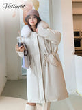 2022 New Fashion Warm Autumn Winter Fur Hooded Women Parkas Causal Pocket Long Women Jacket And Coat Winter