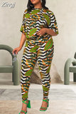 Piece Women Sets 2023 Autumn Winter New Arrival Matching Sets Print Color Two Pieces Sets Top Pants Suits Outfits