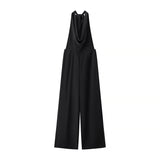 Summer New Women's Bow Ornament Hanging Neck Temperament Rest Height Waist Jump Pants